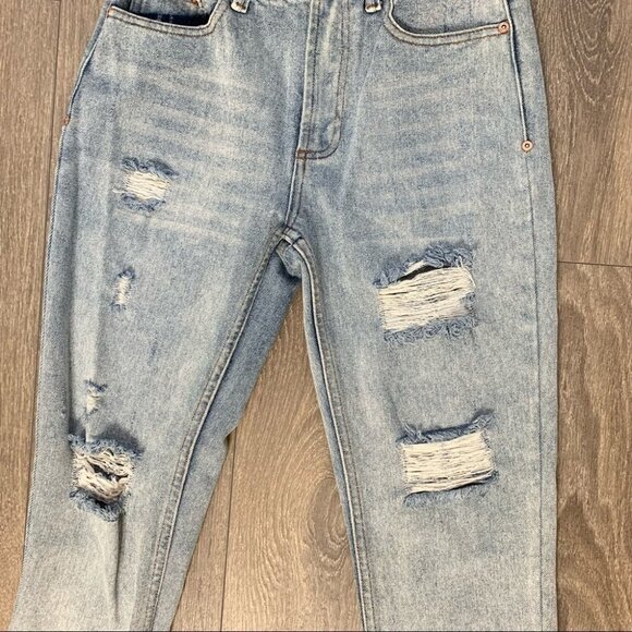 Anthropologie Dance & Marvel Distressed High Rise Waist Denim Jeans Light Wash S - Picture 5 of 11